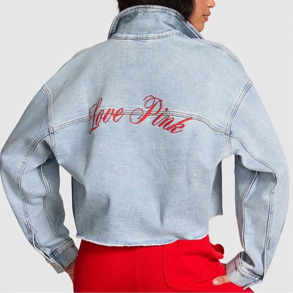 VICTORIA’S SECRET DENIM BY PINK CUTOFF SHACKET, SIZE XS, BNWT